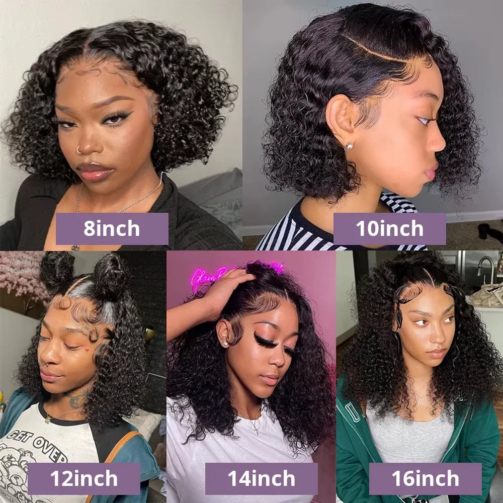 230% Deep Wave Short Bob Wig 13x4 Lace Front Wig 4X4 Lace Closure Wig With Baby Hair Water Wave 5x5 Glueless Wig For Women