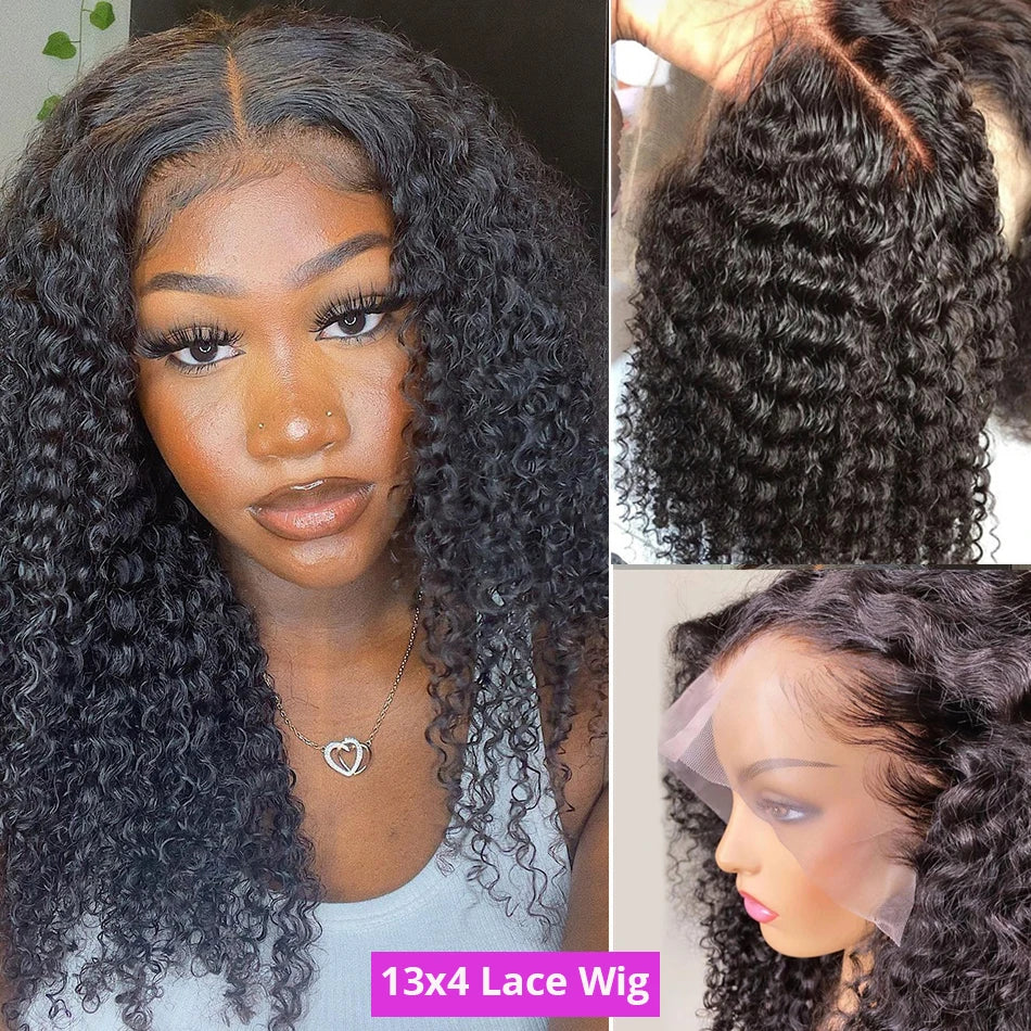 Brazilian Short Bob 13X4 13X6 Lace Frontal Human Hair Deep Wave HD Transparent Lace Front Curly 4X4 Glueless Lace Wigs For Women