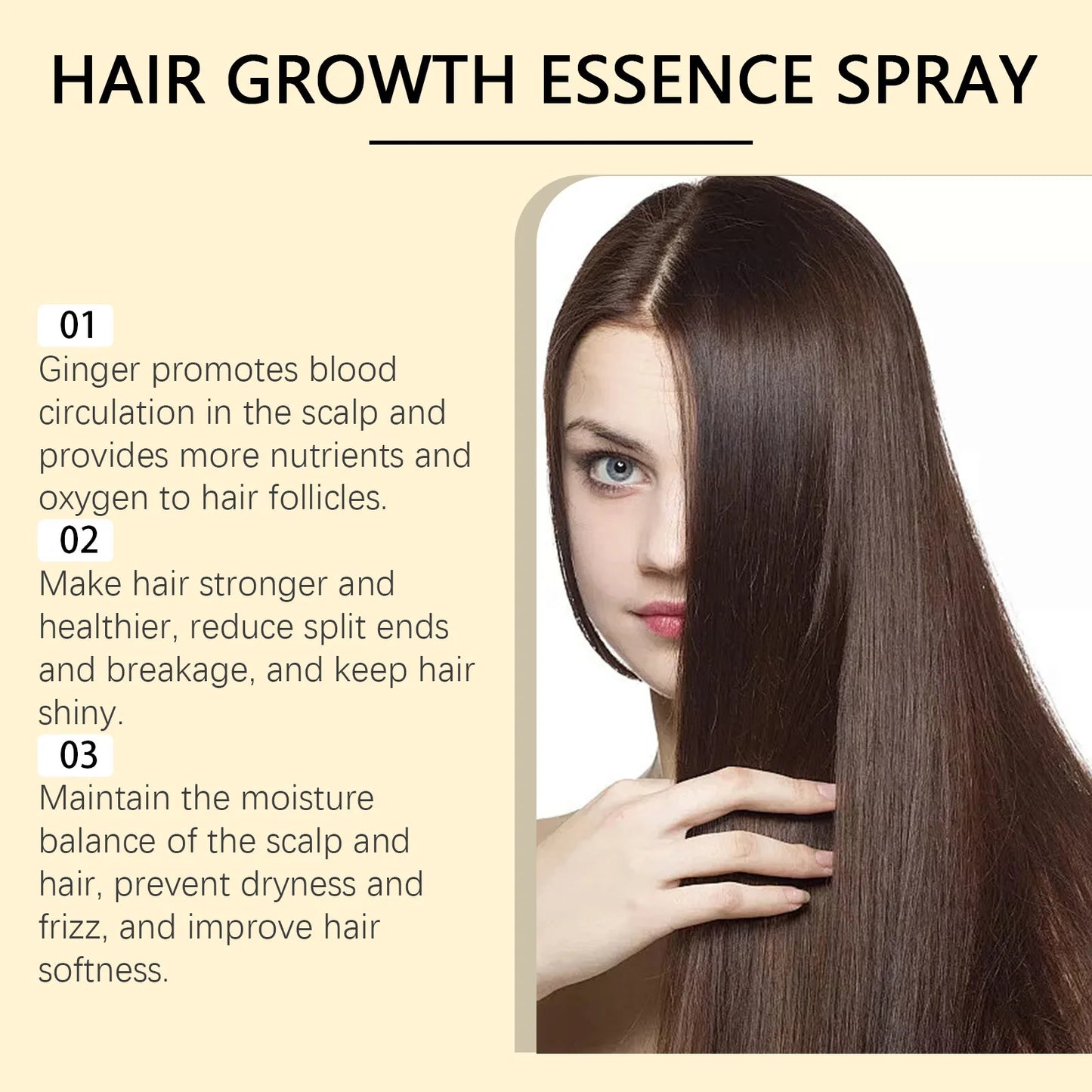 Biotin Hair Growth Spray Lightweight Moisturize Repair Follicle Damage Breakage Enhance Shine Smooth Soften Herbal Hair Oil Mist