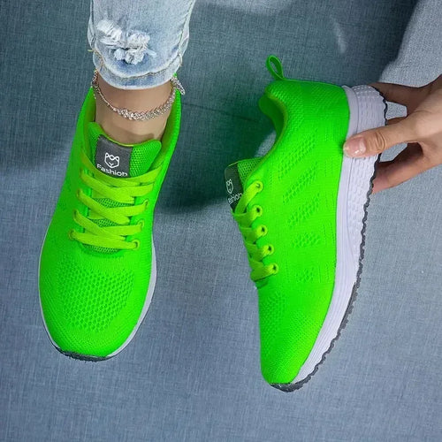 Women's Casual Flats Sports Shoes Mesh Breathable Trainers Ladies