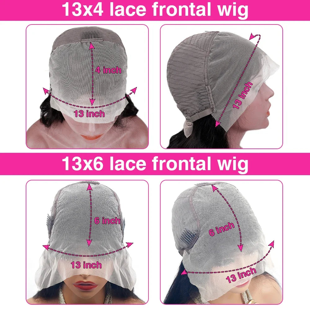 Straight Natural Color Bob Wig Brazilian Hair Human Hair 200% Density 13X6 Transparent Lace Frontal Wig Human Hair Wig For Women