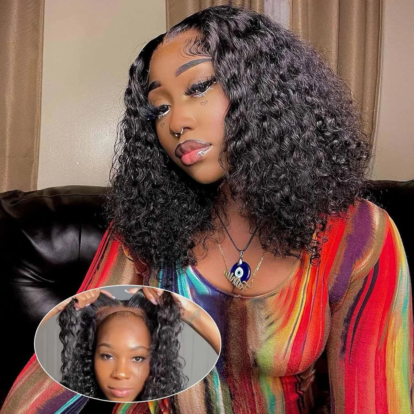 230% Deep Wave Short Bob Wig 13x4 Lace Front Wig 4X4 Lace Closure Wig With Baby Hair Water Wave 5x5 Glueless Wig For Women