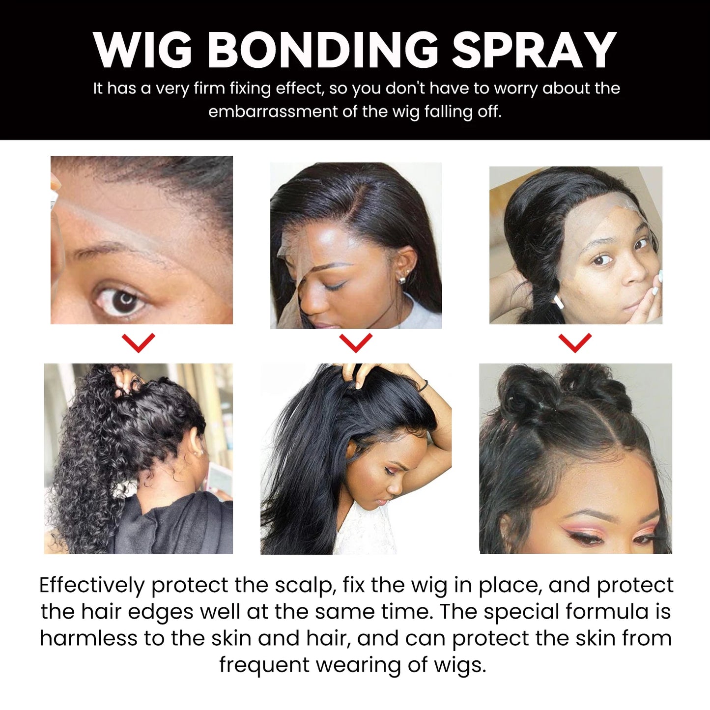 Melting Spray Wig Glue For Lace Wigs Lace Tint Mousse Wig Glue Waterproof Glue Remover Wig Installation Hair Hairdress Salon