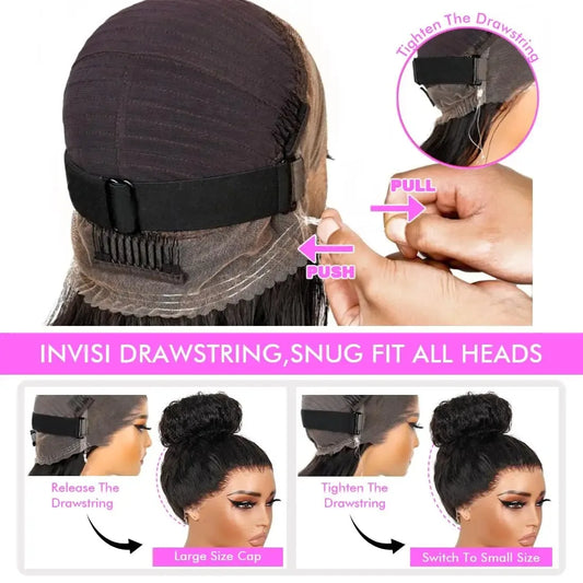 Invisible Strap 360 HD Full Lace Wig Human Hair Glueless Wig Pre Cut Lace 250 Density Deep Curly 360 Lace Front Wig Preplucked