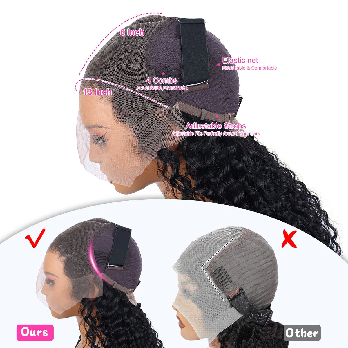 30 40 Inch Kinky Curly Wigs 13x6 Hd Lace Frontal Wig Black Deep Wave 13x4 Wet And Wavy Water Wave 100% Human Hair Wig For Women
