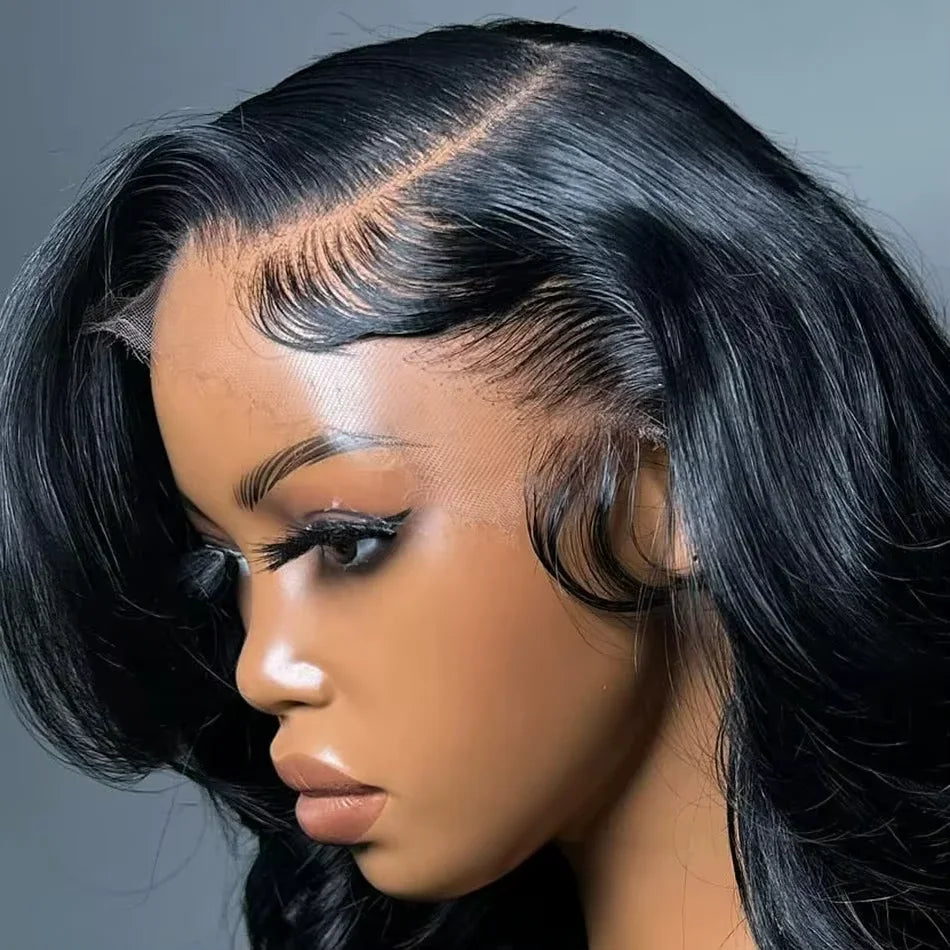 Brazilian 250% Short Bob 13x4 HD Transparent Lace Front Body Wave   Preplucked Human Hair Wavys 4x4 Lace Closure Wig For Women