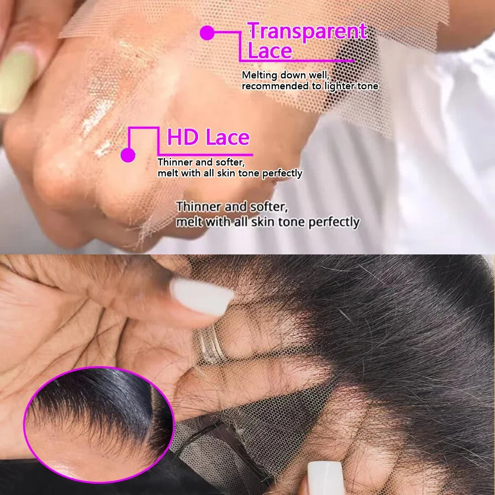 Straight Natural Color Bob Wig Brazilian Hair Human Hair 200% Density 13X6 Transparent Lace Frontal Wig Human Hair Wig For Women