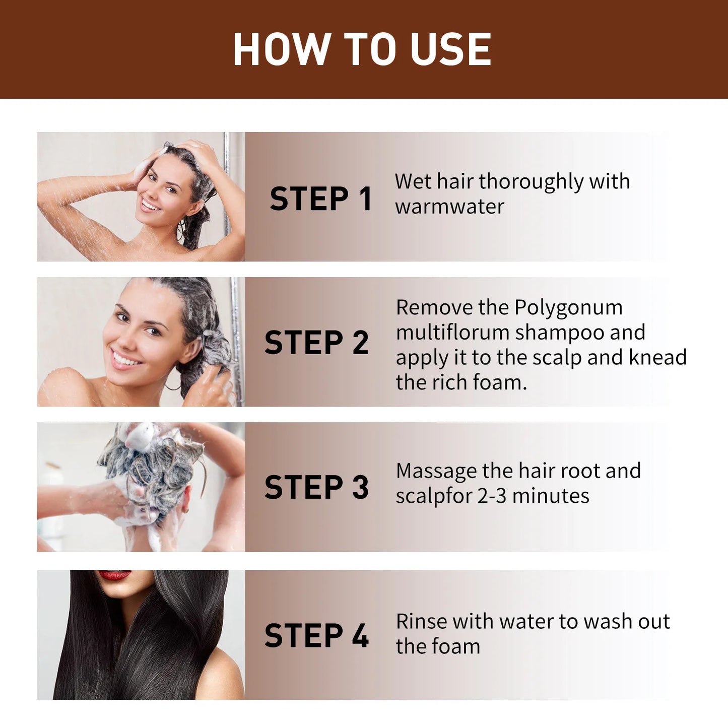 Black Hair Soap Hair Darkening Bar Repair Coverage Gray White Color Dye Hair Nourishing Smoothing Polygonum Multiflorum Shampoo