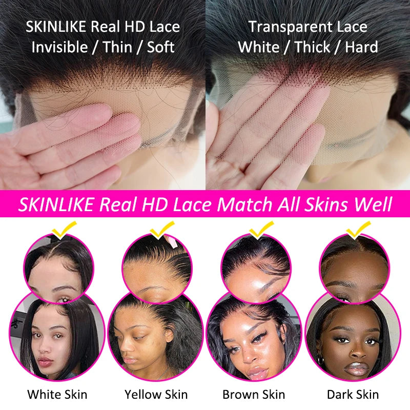 Mongolian Afro Kinky Curly Wig Human Hair 4C Edges Curly 13x6 HD Lace Frontal Human Hair Wigs 5x5 HD Lace Closure Wig For Women