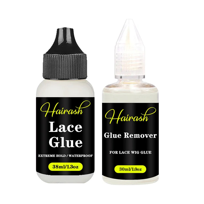 Hairash Hair Extensions Adhesive Wig Glue + Glue Remover + Hair Wax Stick+ Lace Tint Spray + Edge Control + Headbands For Wigs