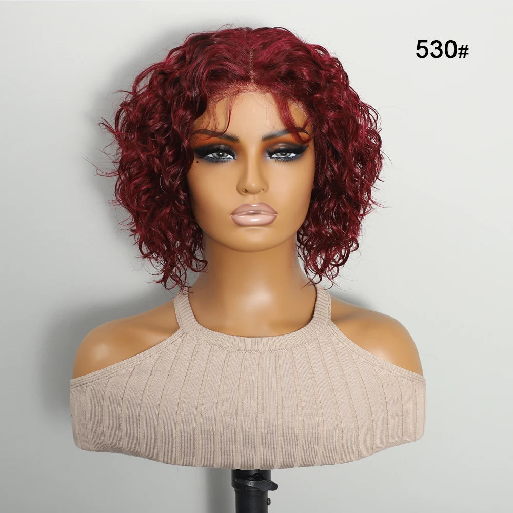 No Glue Water Wave 13x5*1 Loose Wave Glueless Wig Human Hair Ready Pre-Cut Lace Lace Frontal Wigs For Women Pre Plucked 10inch