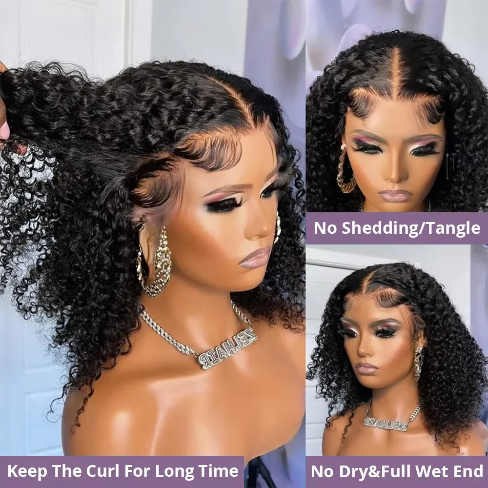 230% Deep Wave Short Bob Wig 13x4 Lace Front Wig 4X4 Lace Closure Wig With Baby Hair Water Wave 5x5 Glueless Wig For Women