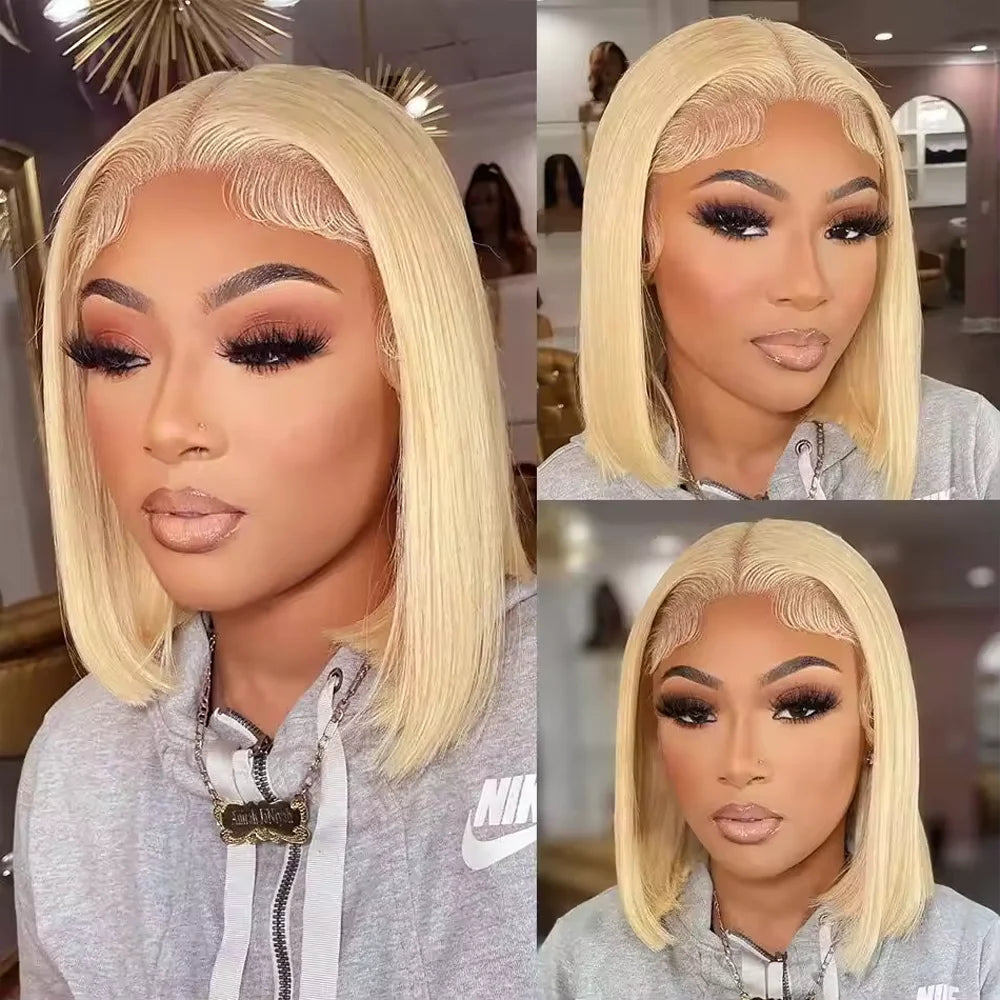 8 Inch 613 Bob Honey Blonde Lace Front Human Hair Wigs For Women Human Hair Remy Brazilian Cheap 13x6 Straight Short Bob Wig