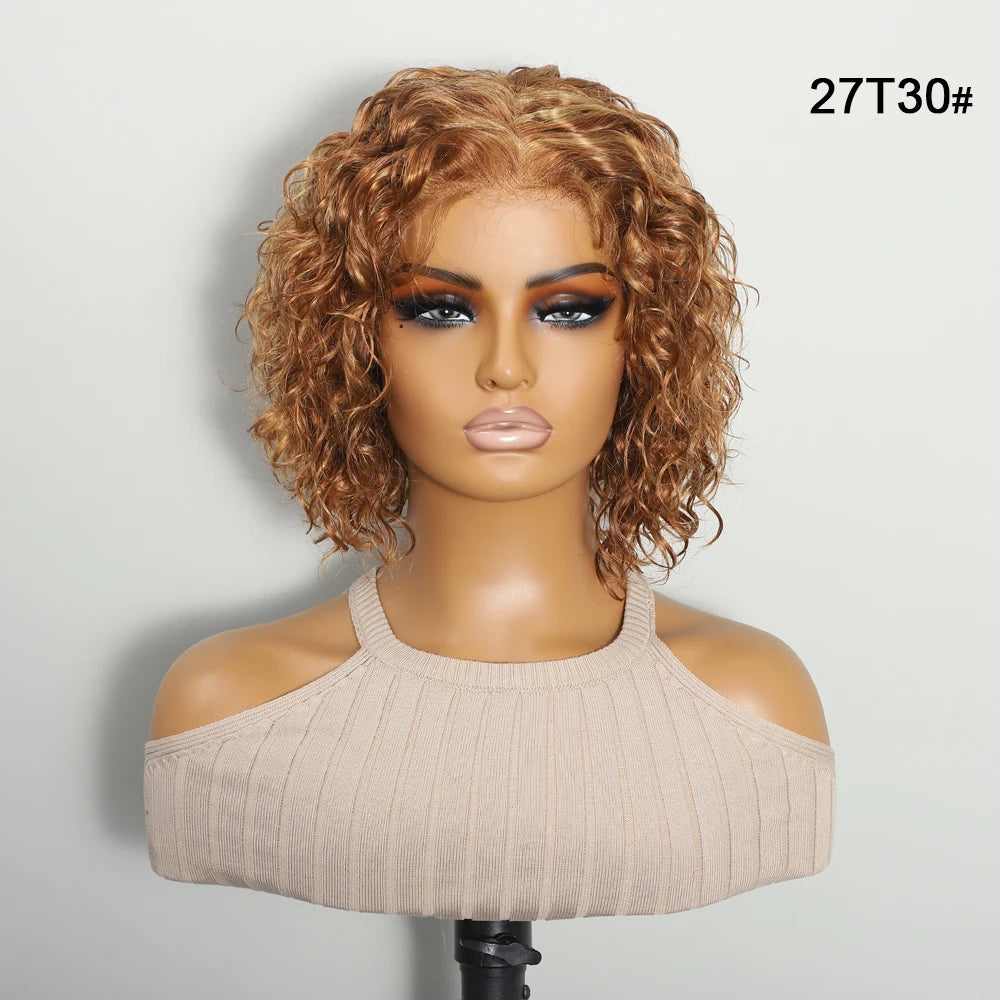 No Glue Water Wave 13x5*1 Loose Wave Glueless Wig Human Hair Ready Pre-Cut Lace Lace Frontal Wigs For Women Pre Plucked 10inch