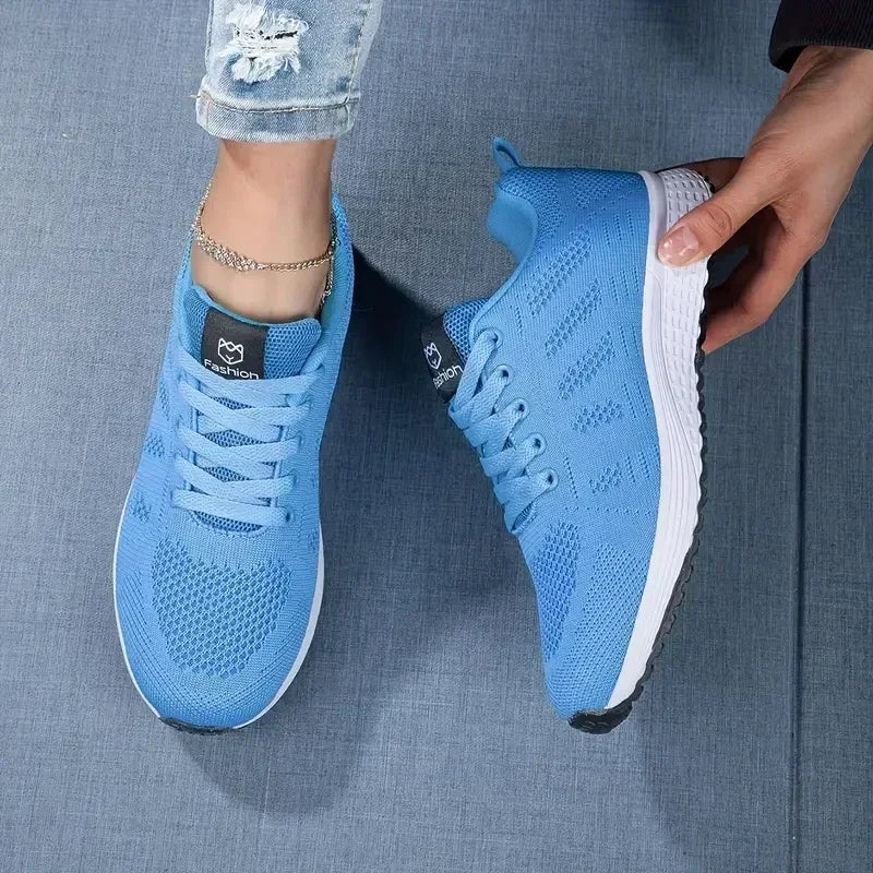 Women's Casual Flats Sports Shoes Mesh Breathable Trainers Ladies