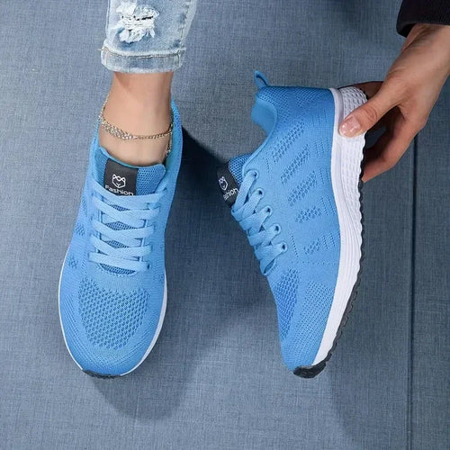 Women's Casual Flats Sports Shoes Mesh Breathable Trainers Ladies
