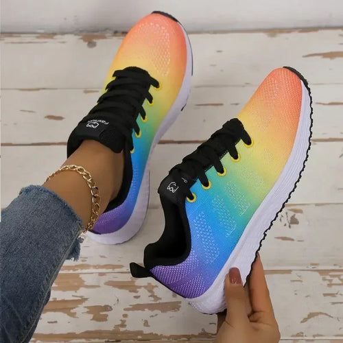 Women's Casual Flats Sports Shoes Mesh Breathable Trainers Ladies