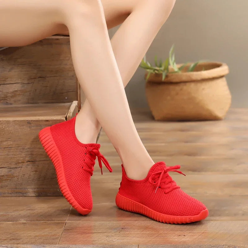 Women's Vulcanize Shoes 2024 Sneakers Solid Black Red Shoes Gym