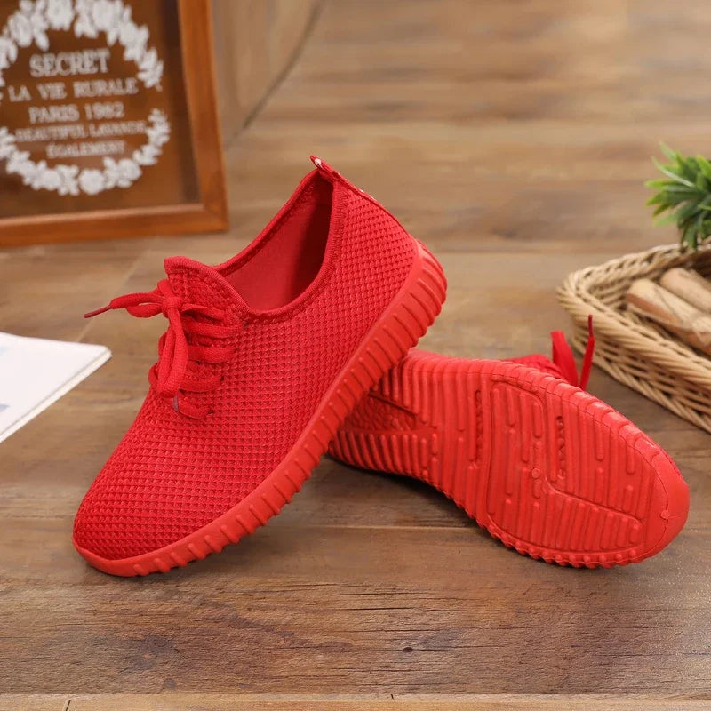 Women's Vulcanize Shoes 2024 Sneakers Solid Black Red Shoes Gym