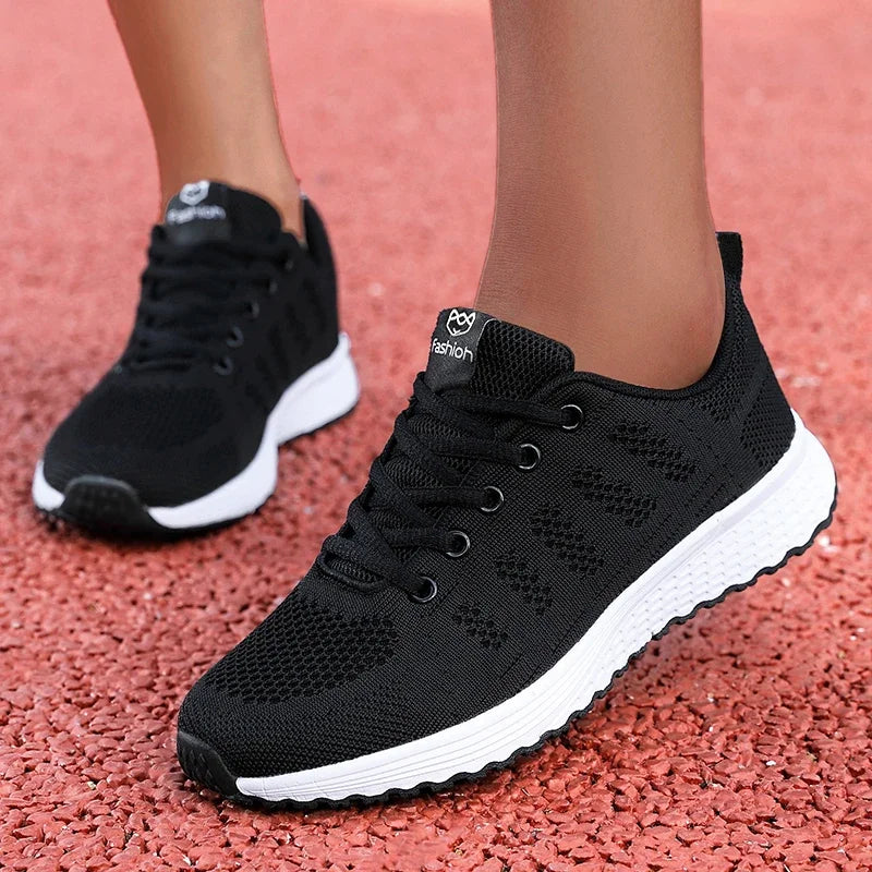 Women's Casual Flats Sports Shoes Mesh Breathable Trainers Ladies