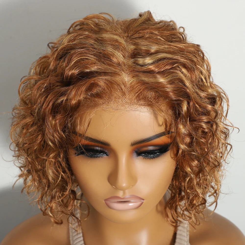 No Glue Water Wave 13x5*1 Loose Wave Glueless Wig Human Hair Ready Pre-Cut Lace Lace Frontal Wigs For Women Pre Plucked 10inch
