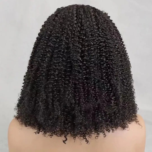 12-16 Inches 4x4 Lace Closure Afor Kinky Curly Bob Human Hair Wigs for Black Women 300% Density Short Bob Hair Wig PrePlucked