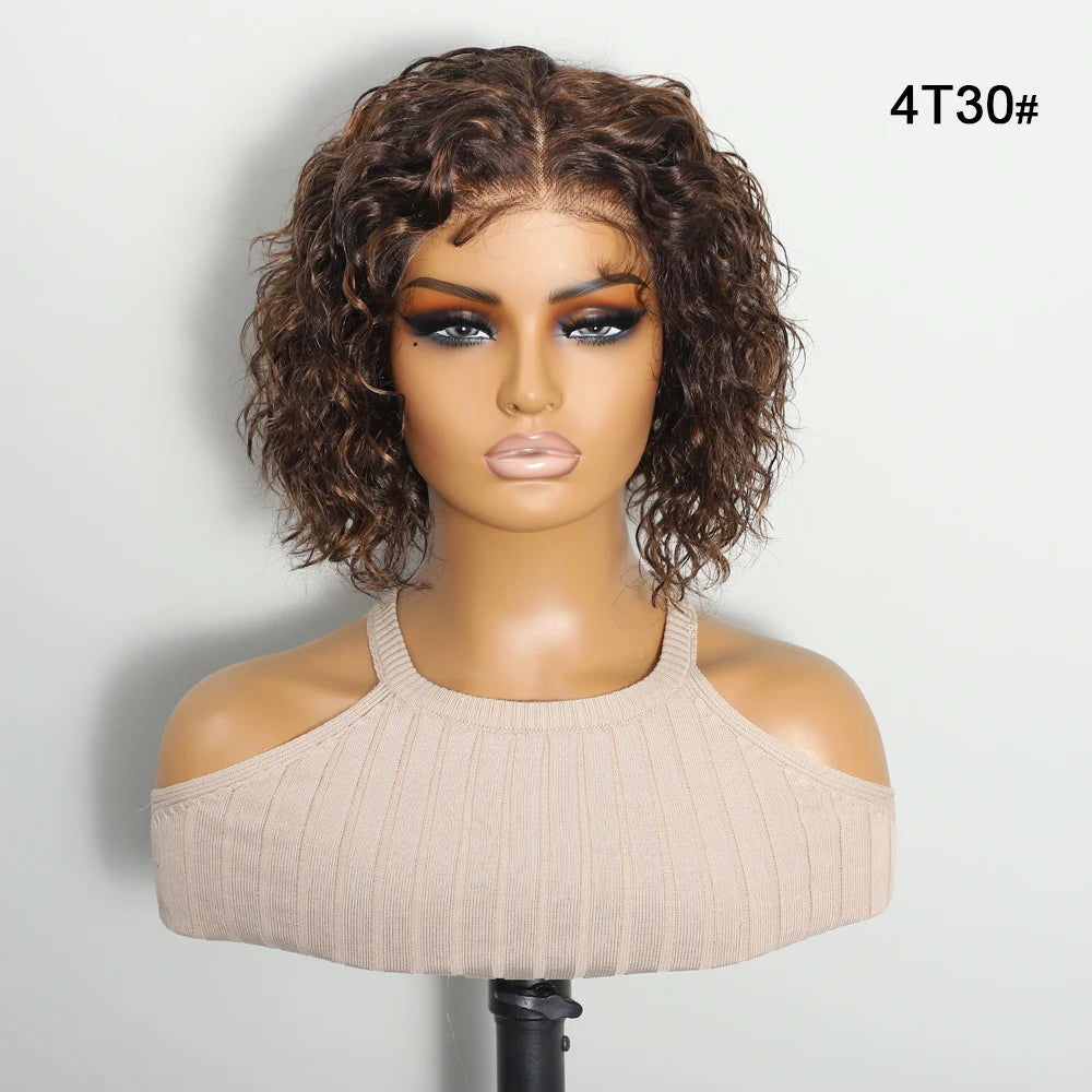 No Glue Water Wave 13x5*1 Loose Wave Glueless Wig Human Hair Ready Pre-Cut Lace Lace Frontal Wigs For Women Pre Plucked 10inch