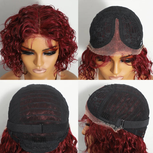 No Glue Water Wave 13x5*1 Loose Wave Glueless Wig Human Hair Ready Pre-Cut Lace Lace Frontal Wigs For Women Pre Plucked 10inch