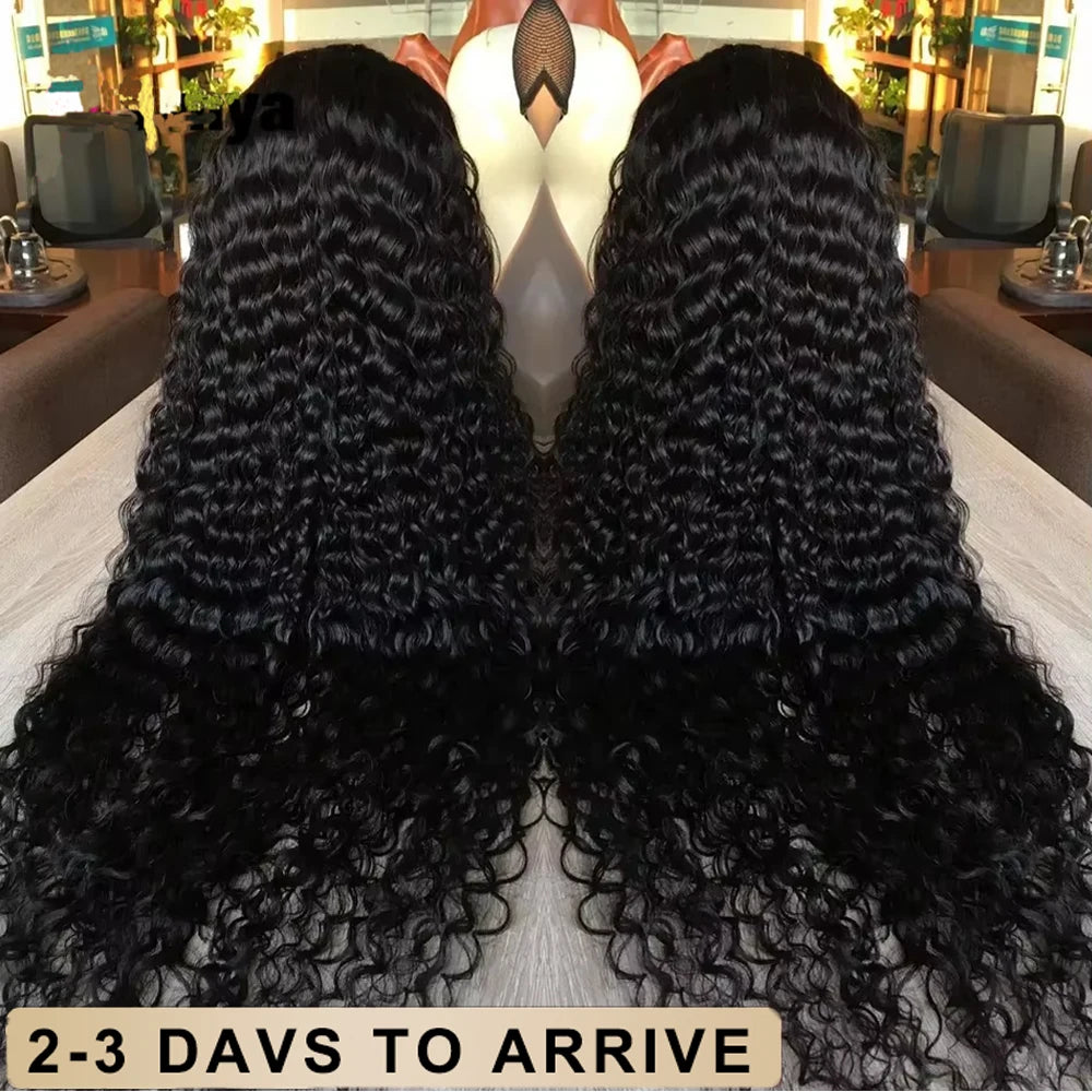 30 40 Inch Kinky Curly Wigs 13x6 Hd Lace Frontal Wig Black Deep Wave 13x4 Wet And Wavy Water Wave 100% Human Hair Wig For Women