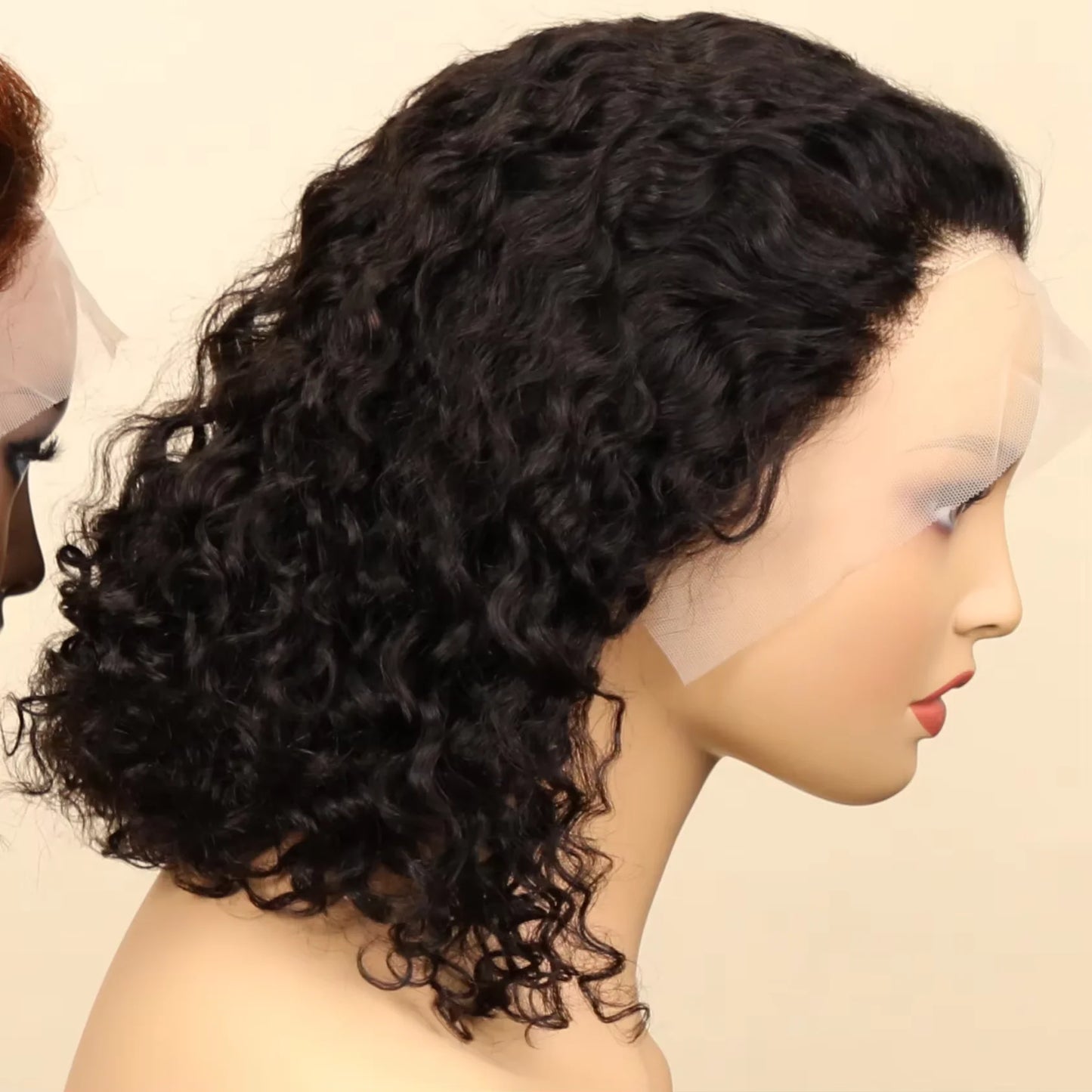 Water Wave 250 Density Short Bob Lace Front Human Hair Wig For Women Deep Wave Pre Plucked Highlight 99J Burgundy Ginger Orange